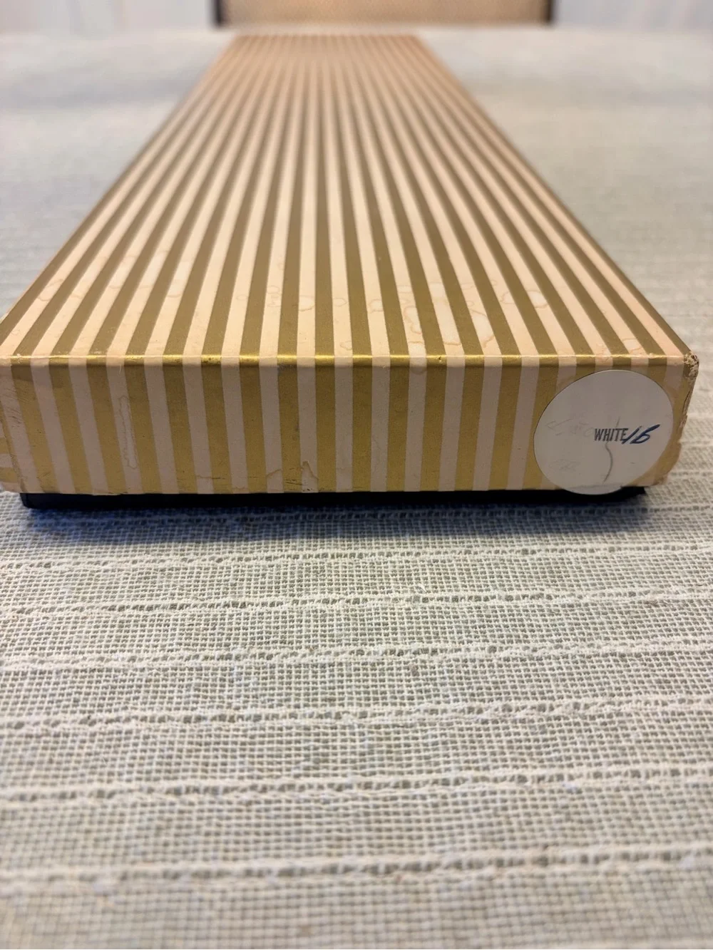 Vintage Dansk White Taper Candles with Black Beaded Metal Holder